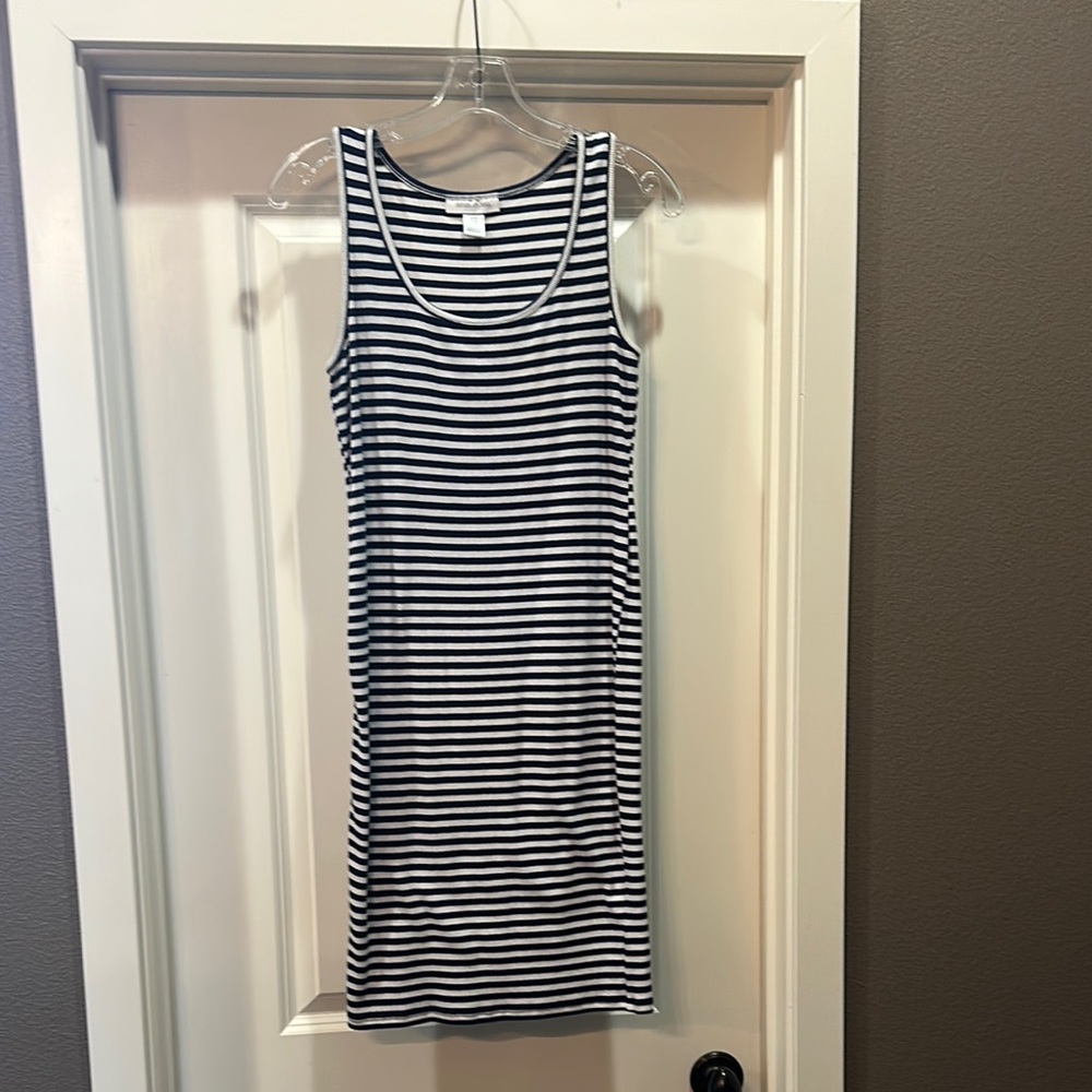 Maternity dress navy/white striped